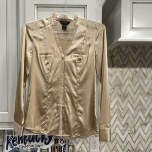 Gold silk stretch blouse
